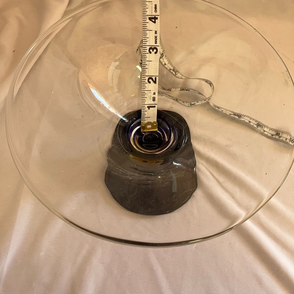 Elegant Glass Compote with Navy Base - Picture 8 of 9